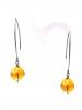 Boucles longues épurées en verre imitation citrine